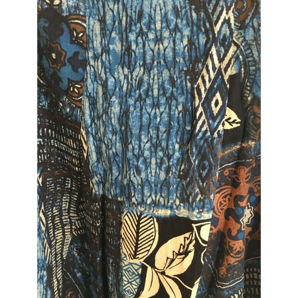 Chicos Long A-Line Skirt Lined Blue Patterned Chicos Size 1 Womens Size M 8 - Picture 4 of 5